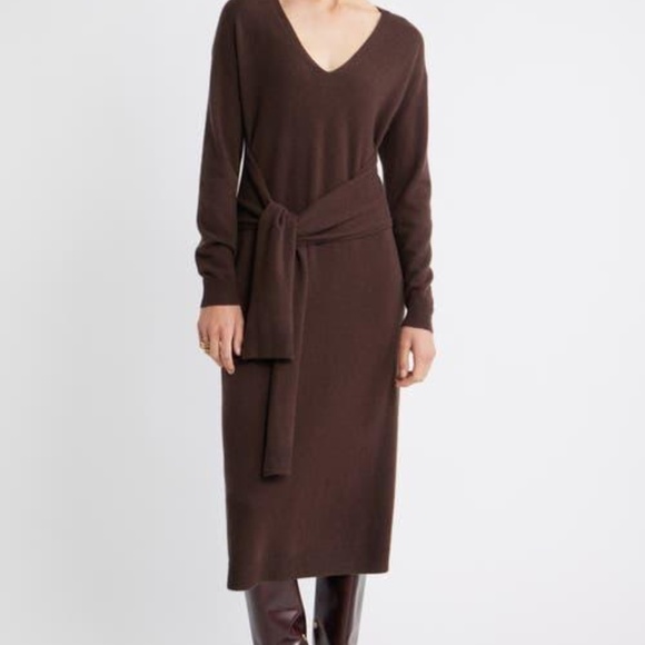 NEW Nordstrom Long Sleeve Wool & Cashmere Blend Sweater Dress - size M - Picture 3 of 4